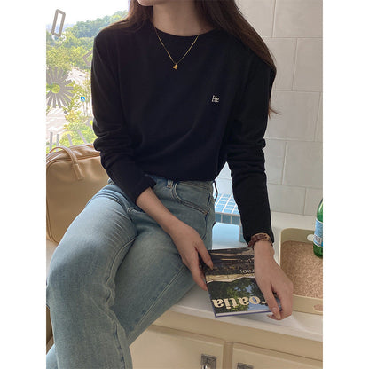 Damen Langarmshirt Minimalistisch Leicht Norvielle