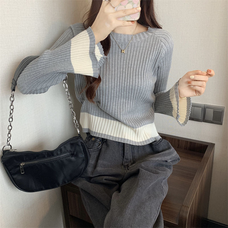 Damen Rippstrickpullover Lässiger Schnitt Norvielle