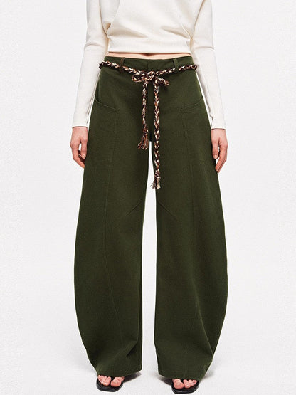 Damen Chino-Hose Weite Passform Elegantes Design Beige