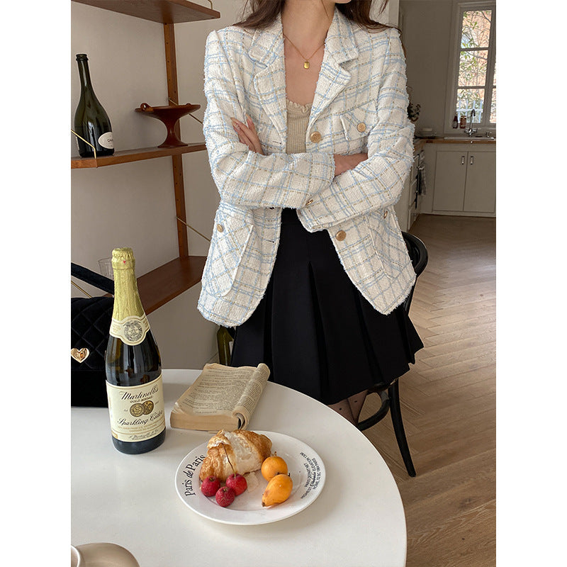 Damen Tweed-Jacke mit Knöpfen