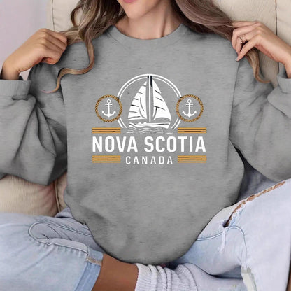 Damen Sweatshirt Maritimes Segelmuster Norvielle