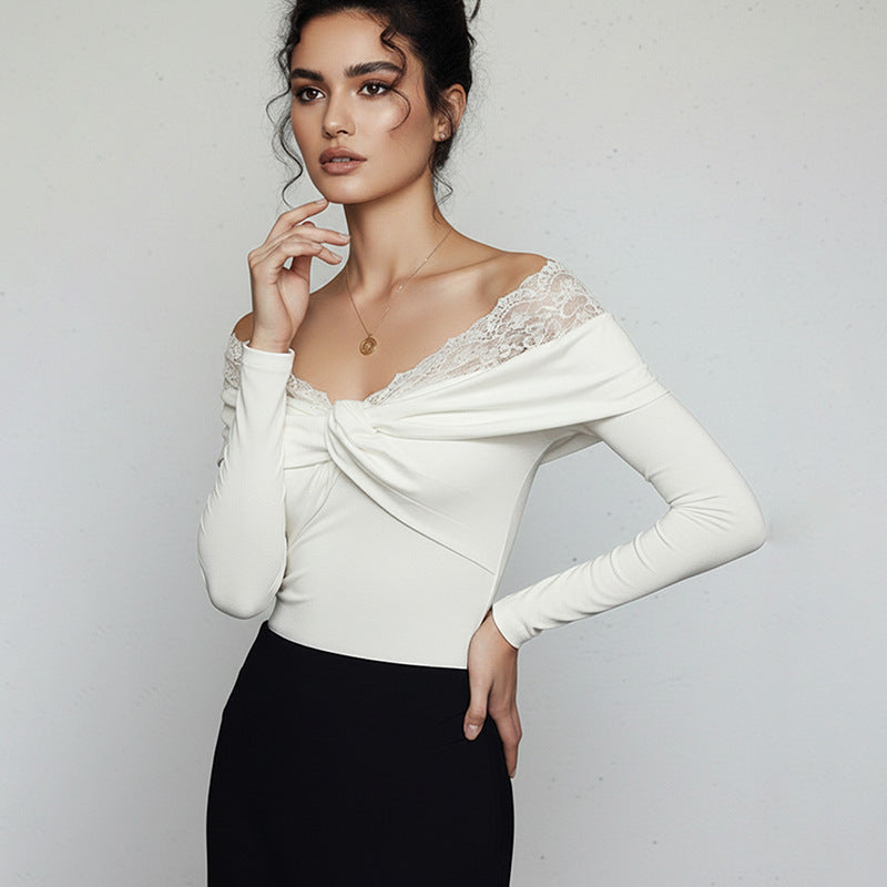 Damen Body Spitzendetails Figurbetonter Schnitt Norvielle