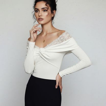 Damen Body Spitzendetails Figurbetonter Schnitt Norvielle