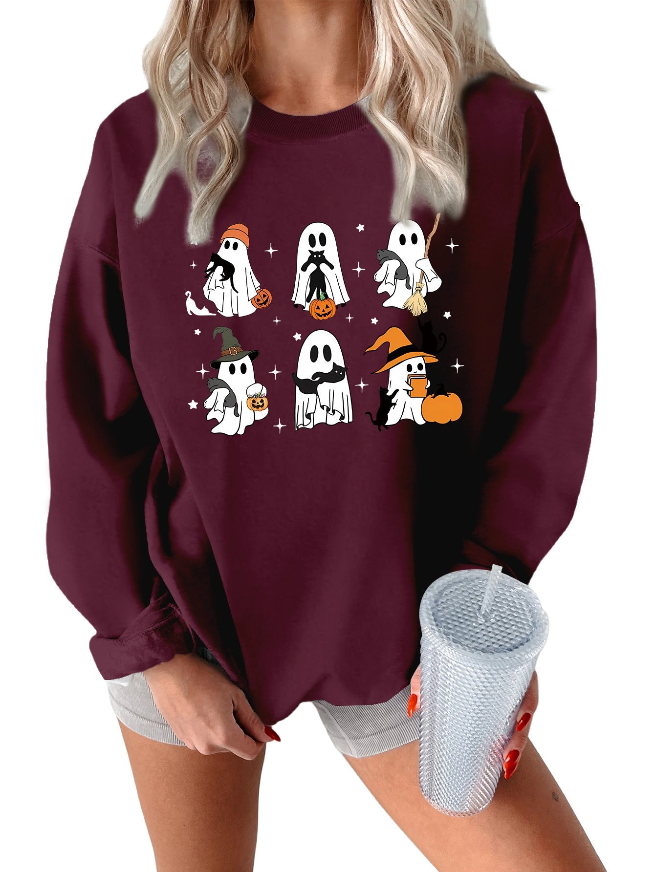 Damen Sweatshirt Grusel Motiv Norvielle