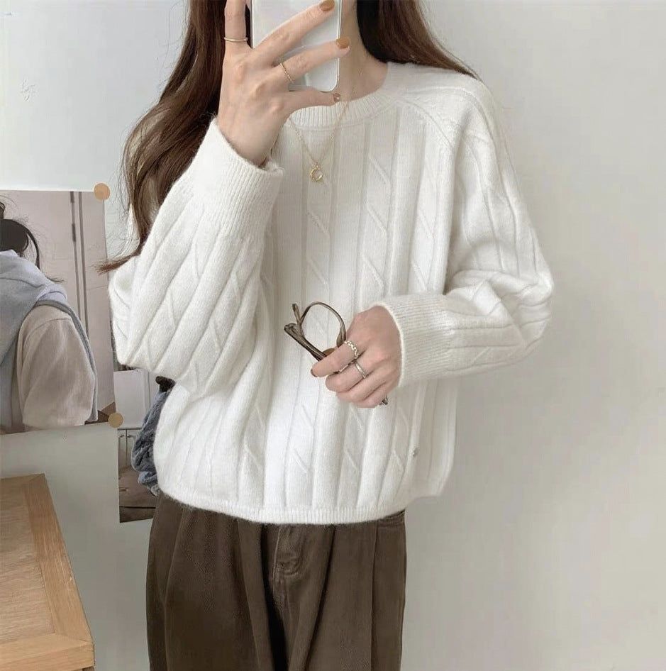 Damen Grobstrickpullover Strukturiert Lässig Norvielle