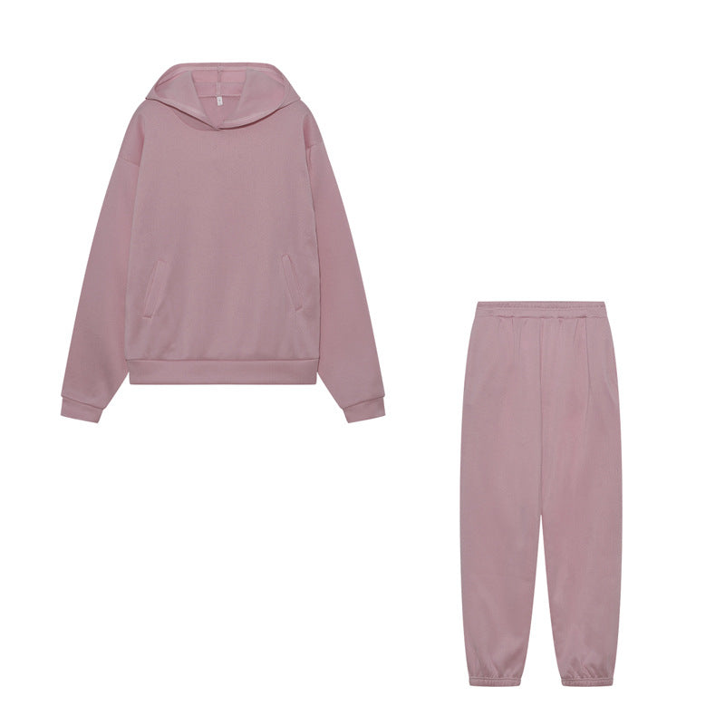 Damen Sportliches Hoodie Jogginghose Set Baumwolle