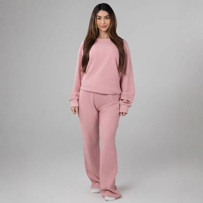 Damen Sweatshirt Waffelmuster Bequem Norvielle