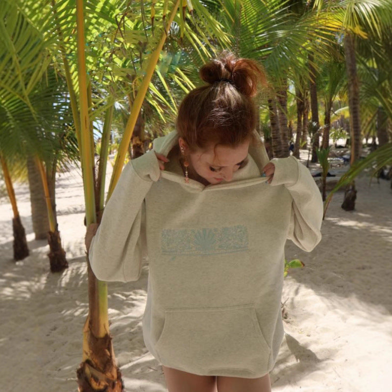 Damen Oversized Kapuzenpullover mit Grafik Bequem Größe XL