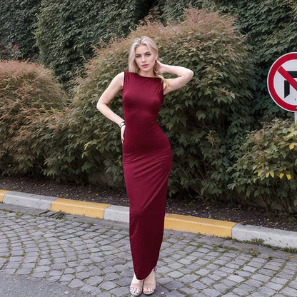 Damen Maxikleid Eleganter Schnitt Hochschlitz Norvielle - Norvielle
