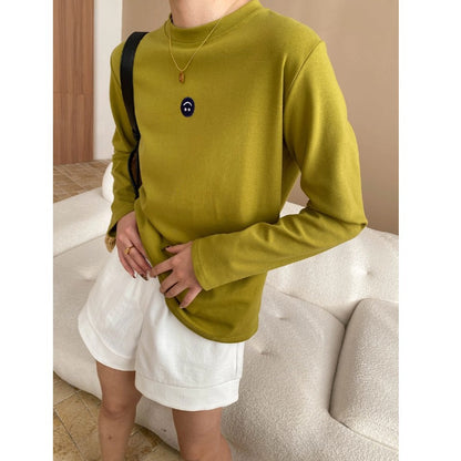 Damen Langarmshirt Minimalistische Grafik Norvielle Weiß