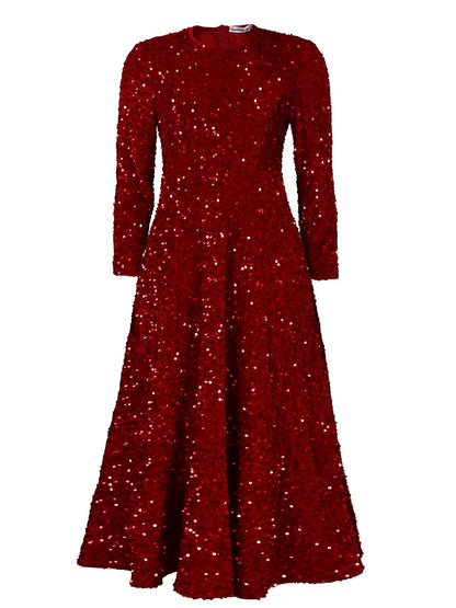 Damen Abendkleid Lang Glitzernd