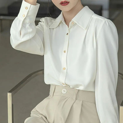 Damen Elegante Bluse aus Seide Norvielle