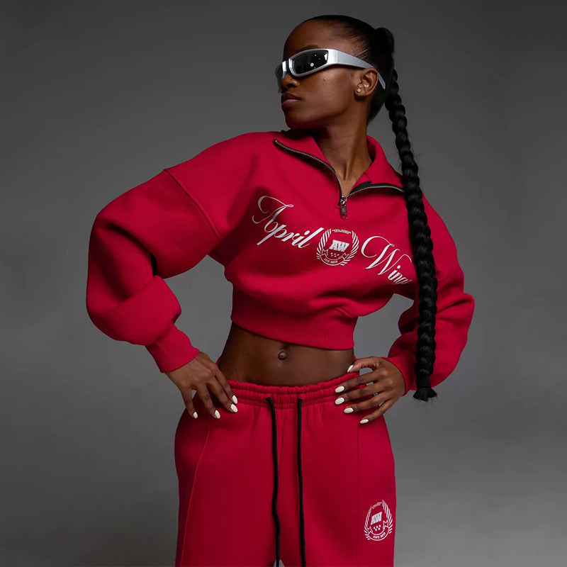 Damen Sportset Cropped Sweatshirt und Jogginghose Norvielle - Norvielle