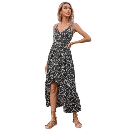 Damen Maxikleid Blumenmuster Rüschen Norvielle