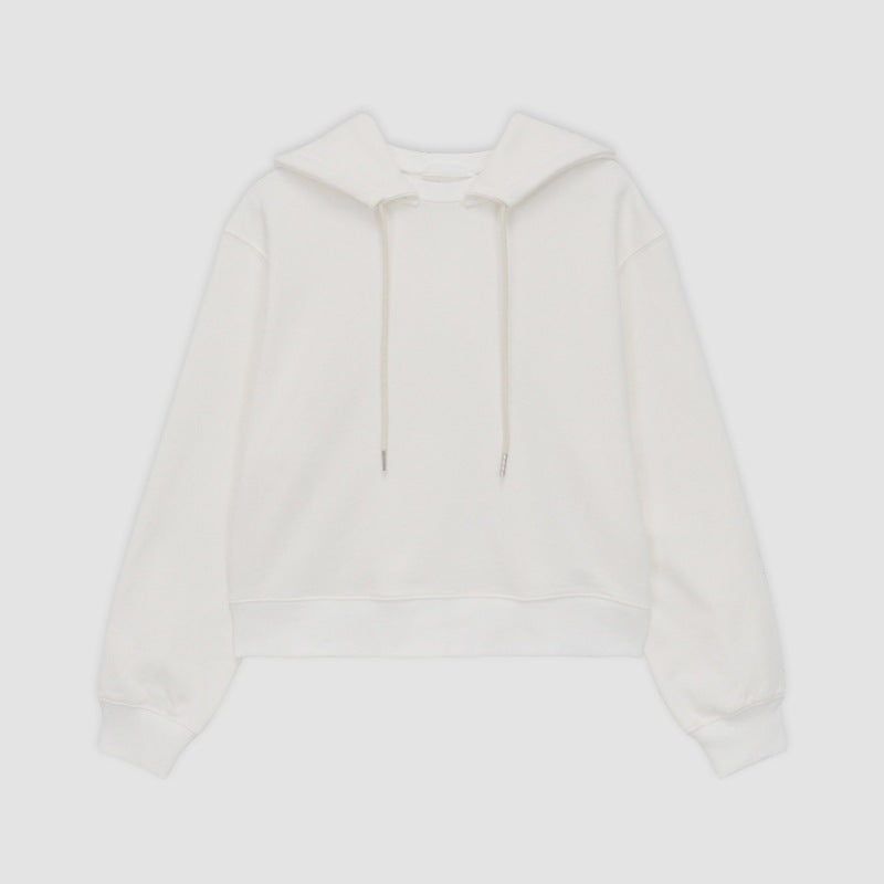 Damen Kapuzenpullover Weicher Baumwollmix Beige