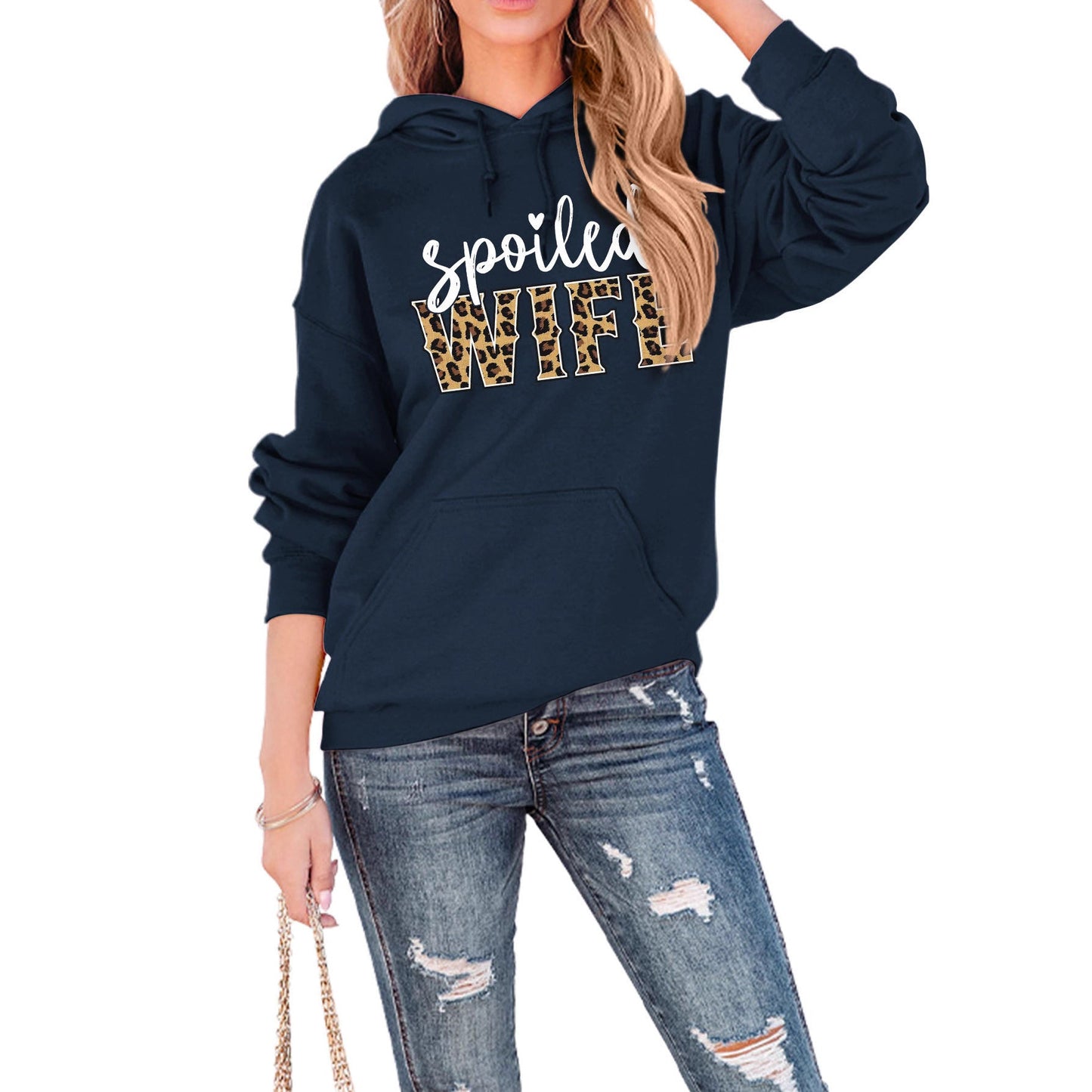 Damen Kapuzenpullover Norvielle Mit Schriftzug Elegantes Design