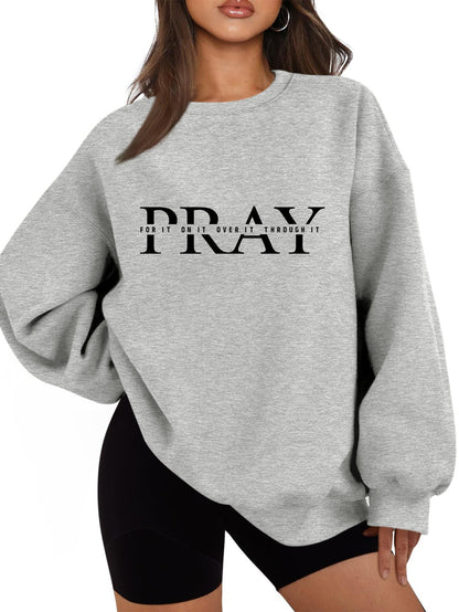 Damen Oversized Sweatshirt mit Aufdruck Norvielle