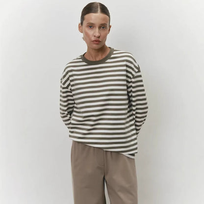 Damen Streifen T-Shirt Langärmlig Norvielle