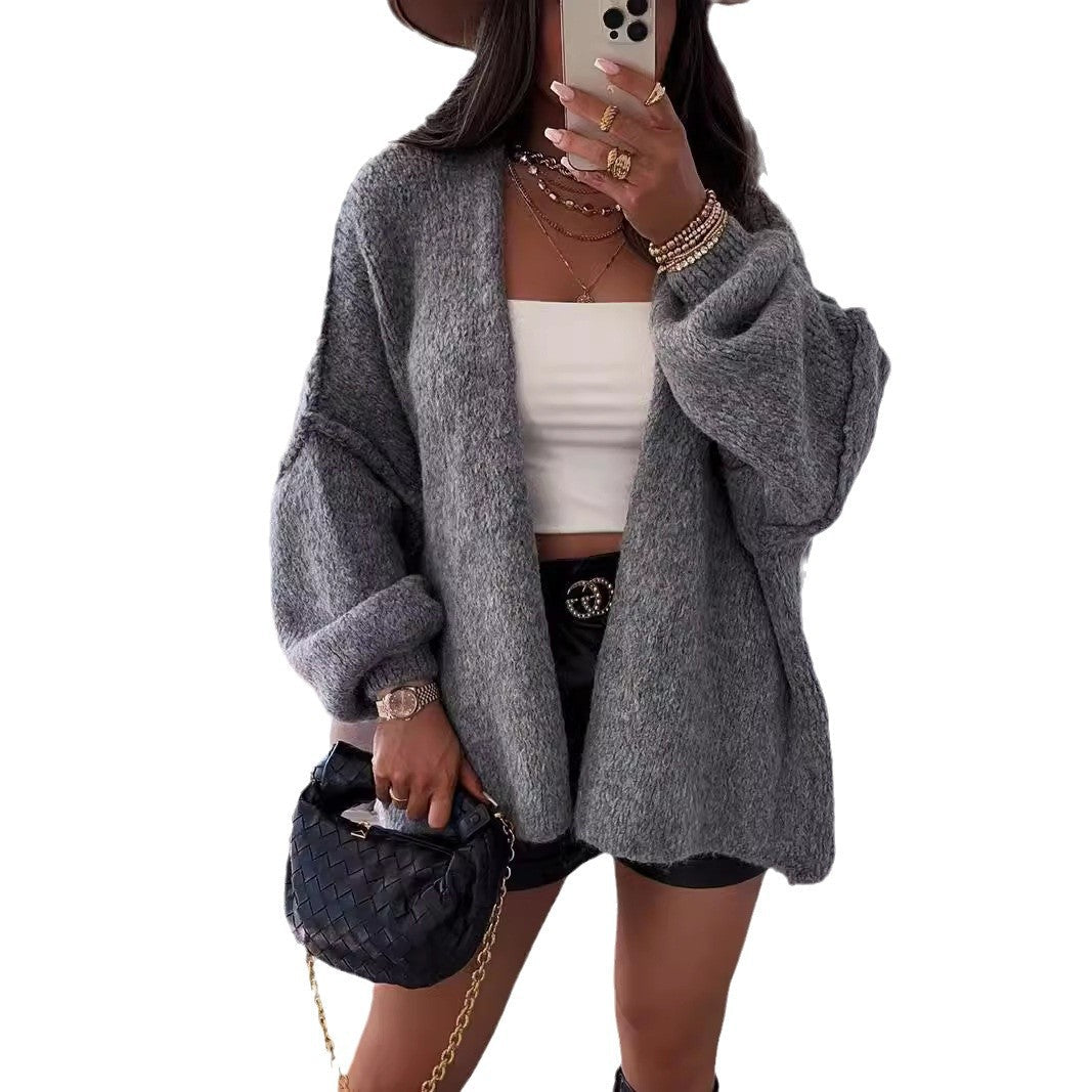 Damen Strickjacke Voluminöse Ärmel Norvielle