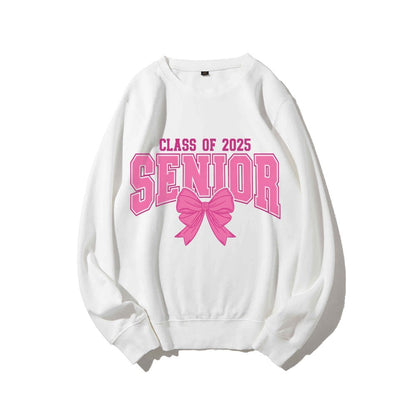 Damen Sweatshirt Abschlussjahr Schleifendesign Grau