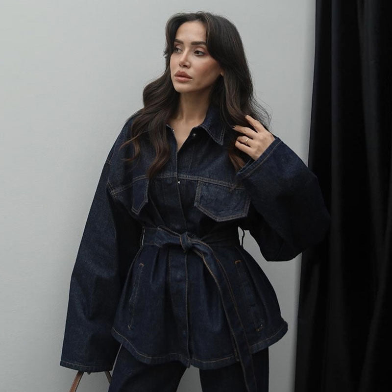 Damen Denimjacke Stylisch Blau - Norvielle