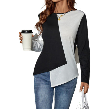 Damen Langarmshirt Farbblockierung Norvielle