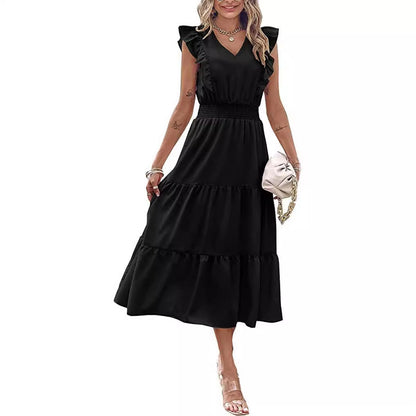 Damen Langarm-Kleid mit Volumenrock Norvielle