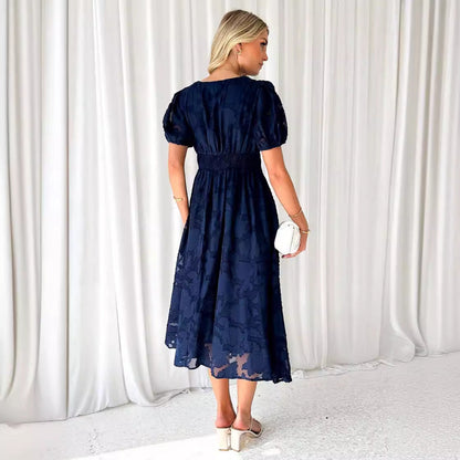 Damen Maxikleid mit Volantärmeln Floralmuster
