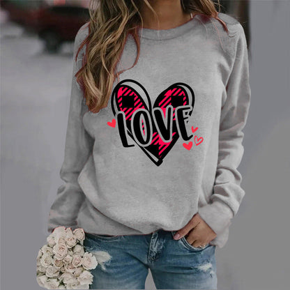 Damen Sweatshirt Herzdesign Lässig Norvielle