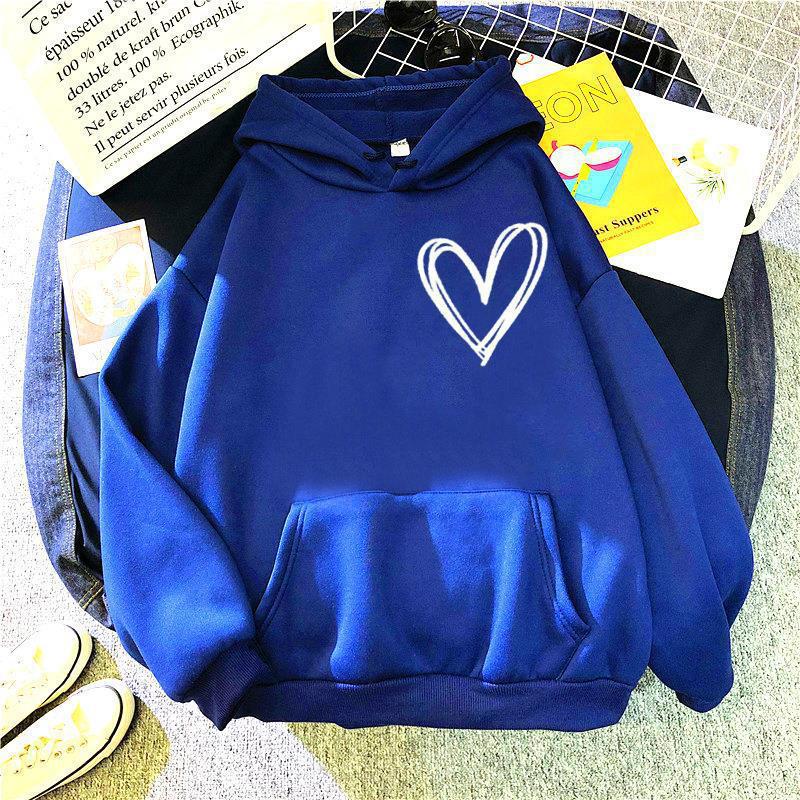 Damen Kapuzenpullover Herzmotiv Norvielle