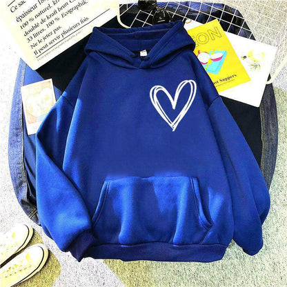 Damen Kapuzenpullover Herzmotiv Norvielle