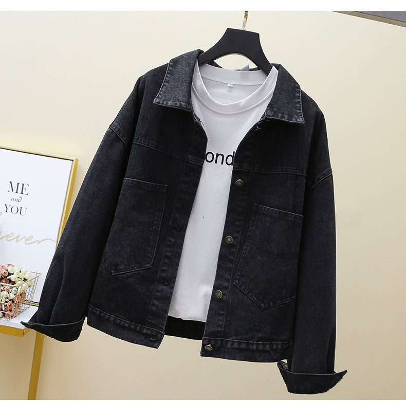 Damen Denimjacke Große Aufsetztaschen Norvielle