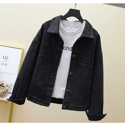 Damen Denimjacke Große Aufsetztaschen Norvielle