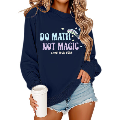 Damen Sweatshirt Mathematikdruck Lässig Beige Norvielle