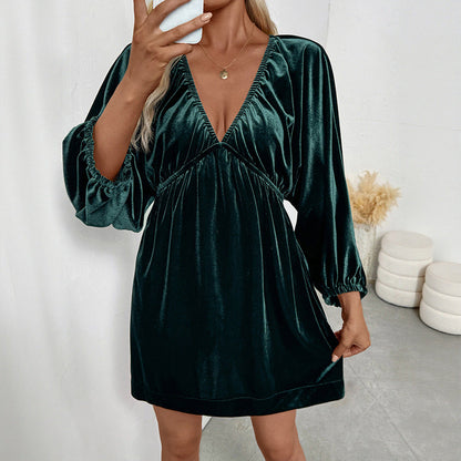 Damen Samt Wickelkleid Norvielle - Norvielle