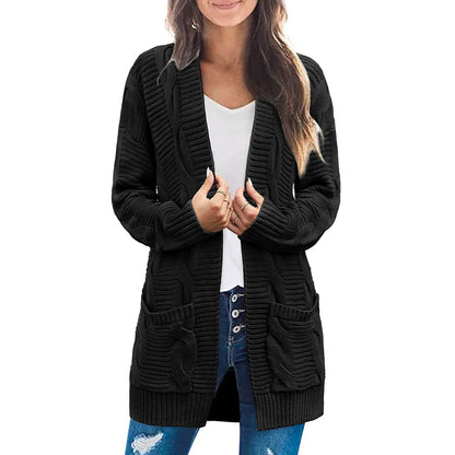 Damen Grobstrick-Cardigan mit Taschen und Struktur-Optik Norvielle