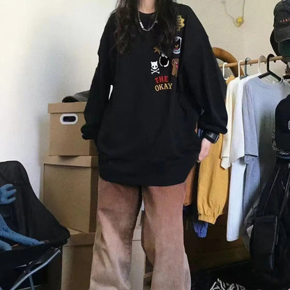 Damen Langarmshirt Originelle Applikationen Norvielle