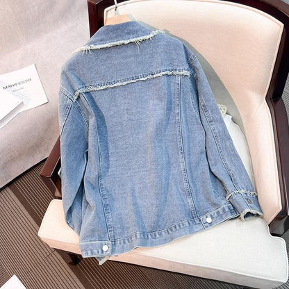 Damen Denimjacke mit Fransen