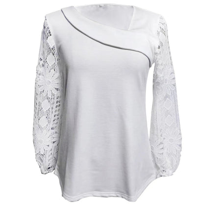 Damen Bluse Spitzeneinsätze Eleganter Schnitt Norvielle - Norvielle