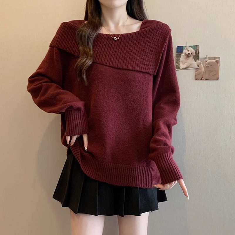 Damen Pullover Asymmetrischer Ausschnitt Norvielle - Norvielle