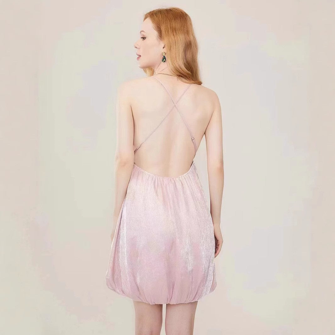 Damen Kurzkleid V-Ausschnitt Elegantes Design