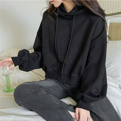 Damen Hoodie Cropped Voluminöse Ärmel Norvielle