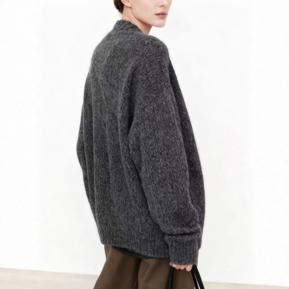 Damen Strickpullover V-Ausschnitt Lässiger Schnitt Norvielle