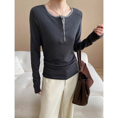 Damen Langarm-Shirt Weiches Material Norvielle - Norvielle