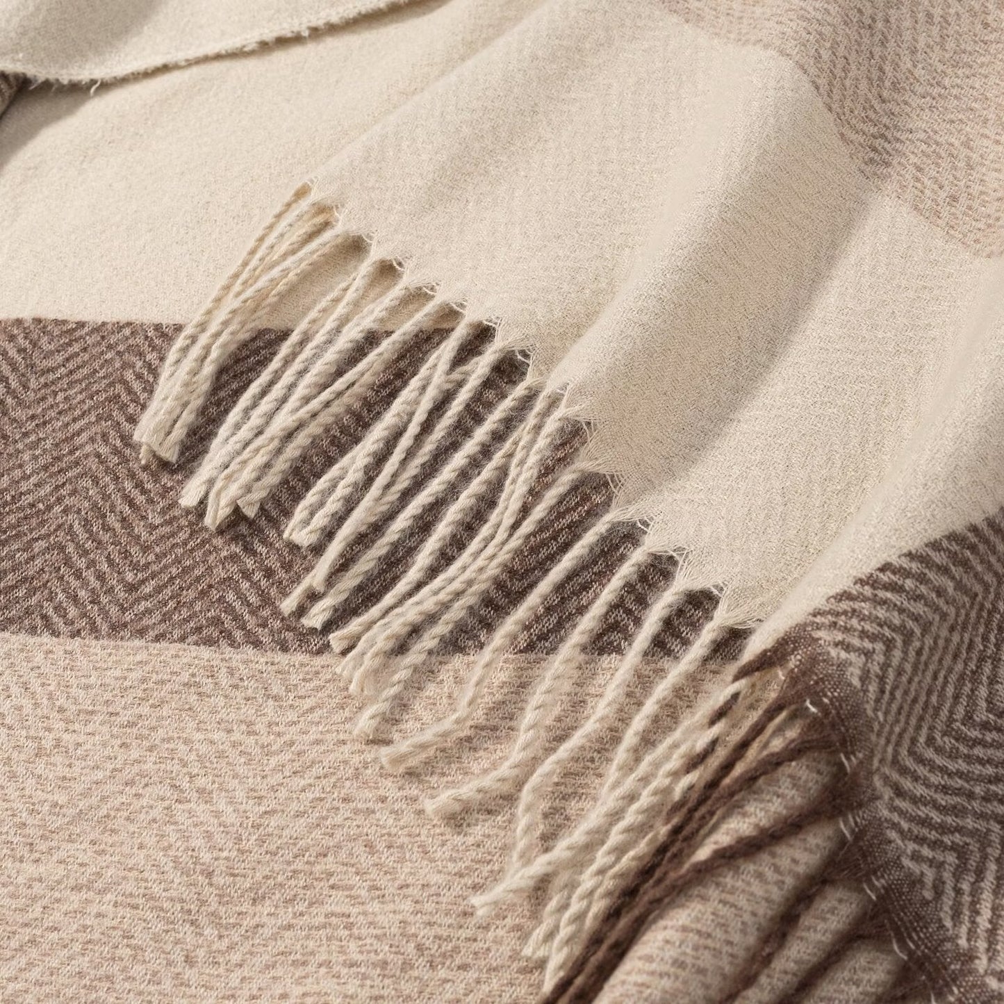 Damen Poncho Kuschelig Muster Norvielle