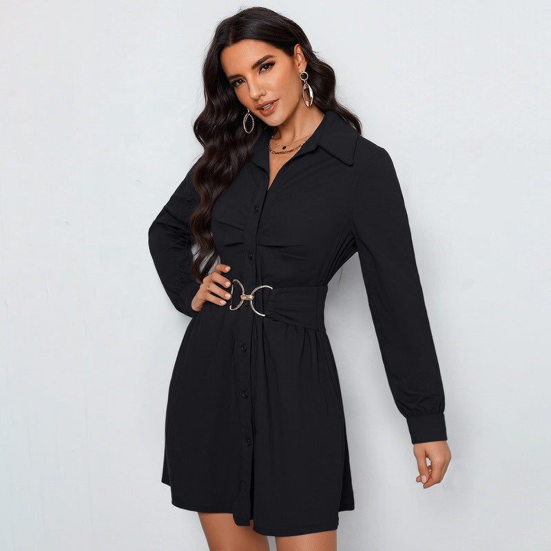 Damen Hemdblusenkleid Norvielle mit Gürtel Eleganter Schnitt