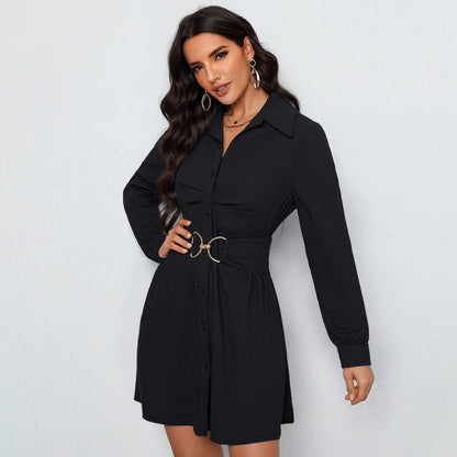 Damen Hemdblusenkleid Norvielle mit Gürtel Eleganter Schnitt