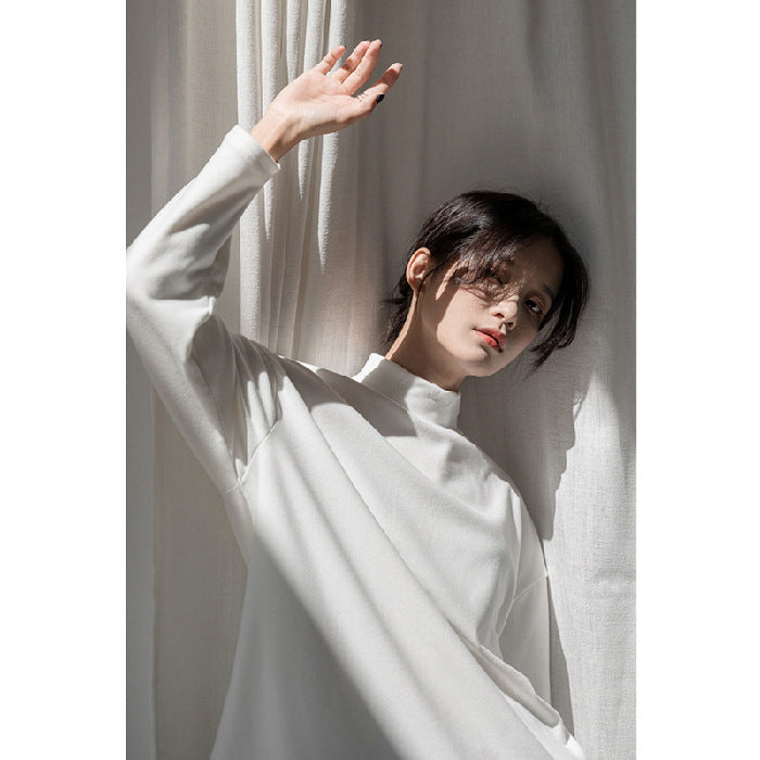 Damen Longsleeve Oberteil Hochkragen Norvielle