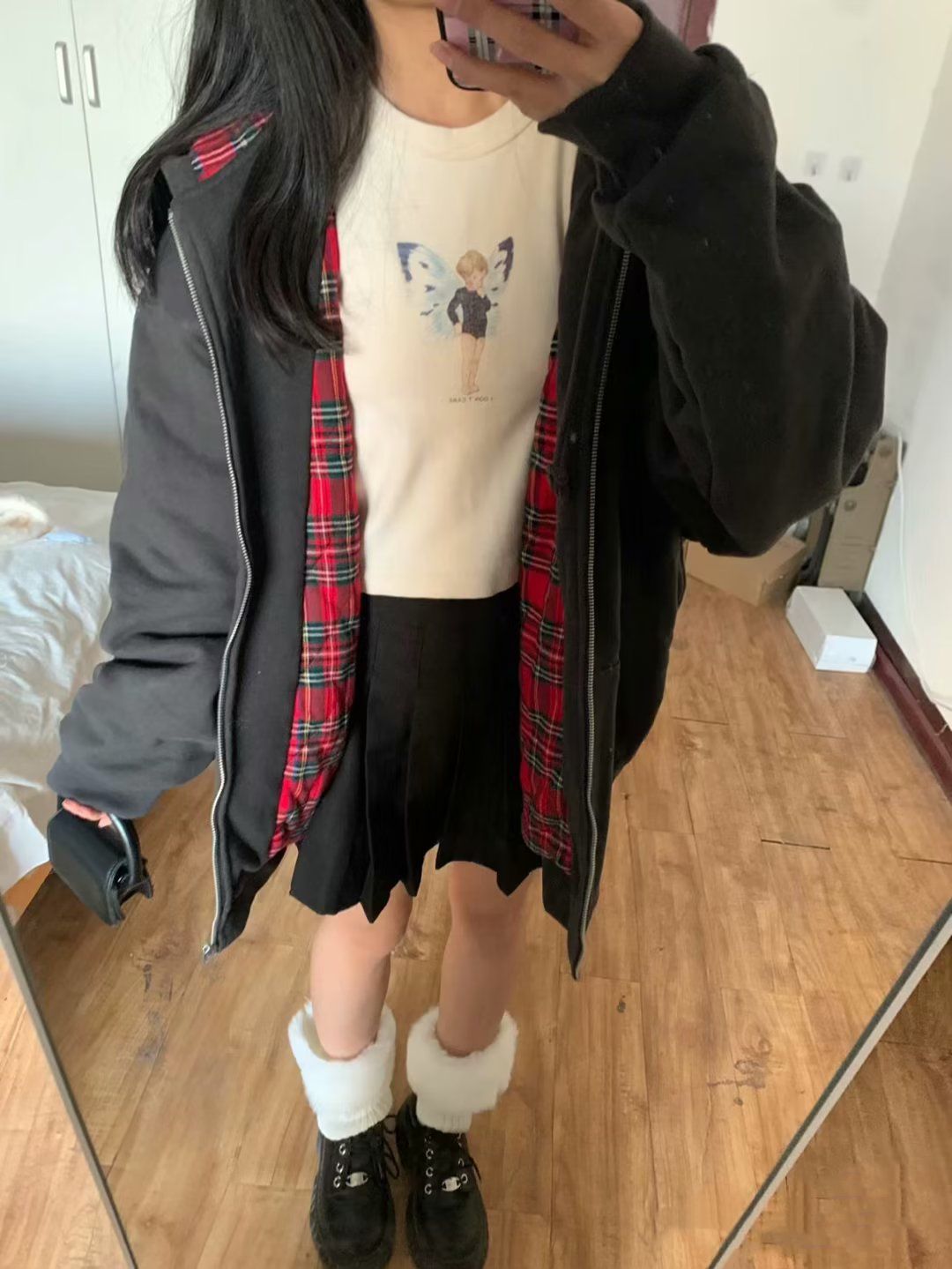 Damen Kapuzenjacke Kariertes Innenfutter Norvielle