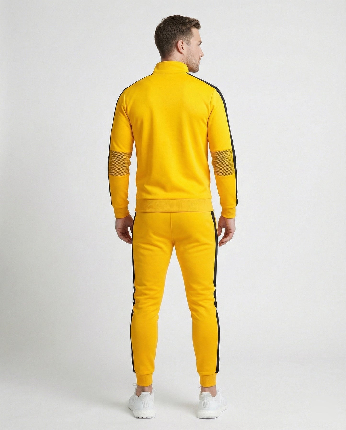 Herren Slimfit Trainingsanzug Stehkragen